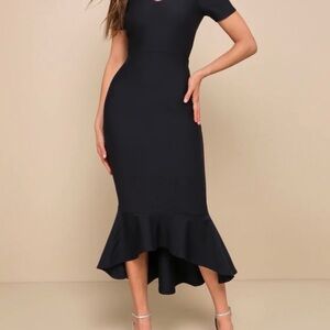 Elegant Navy Midi Dress